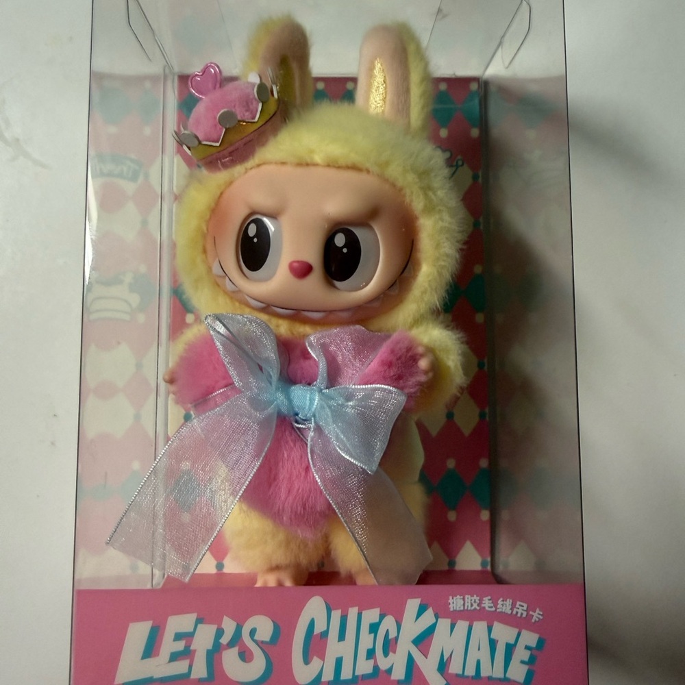 Charming Bunny Figure in Pink and Yellow Outfit
